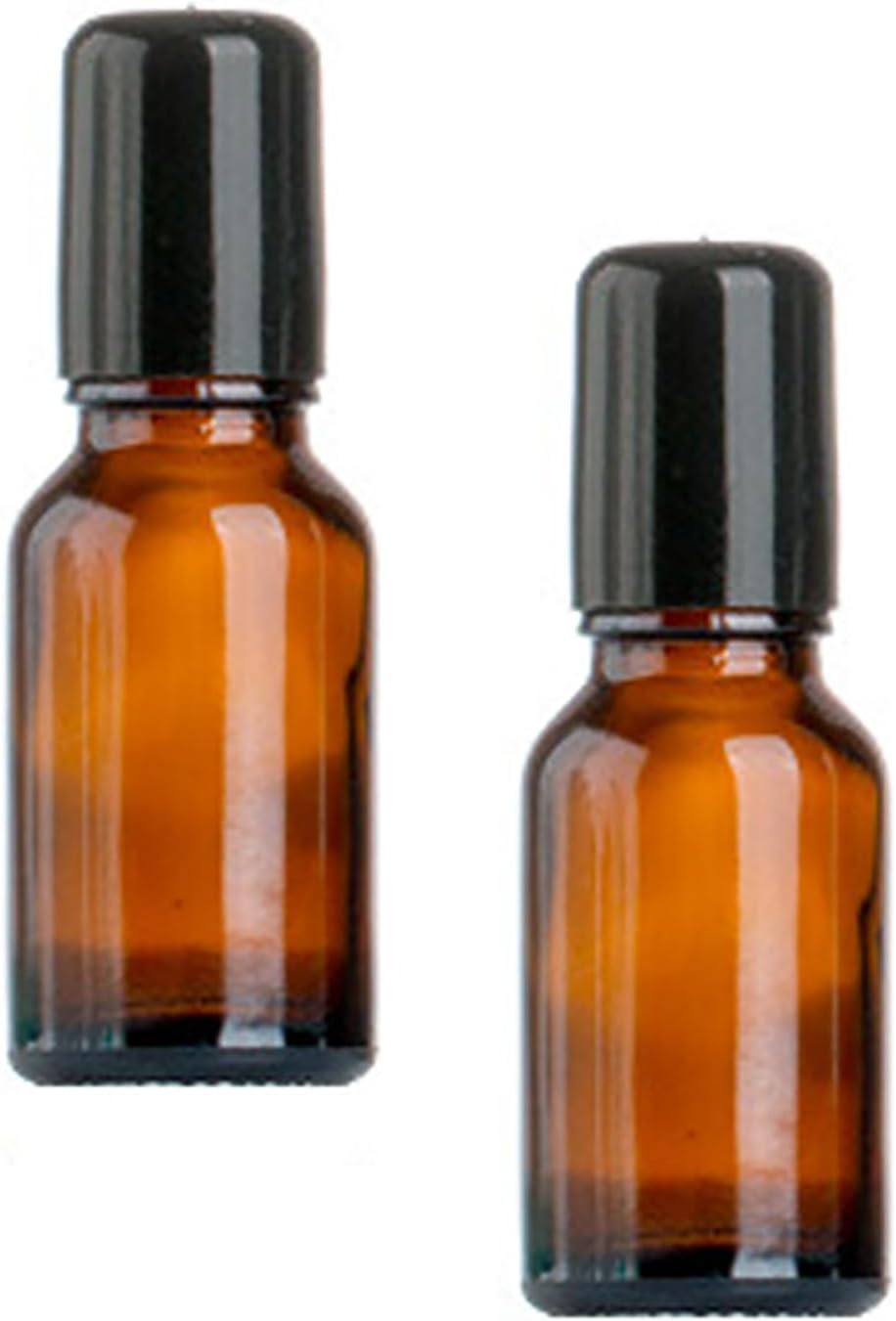 2 PCS 15Ml Rollerball Oil Dispenser Dark Glass Vials with Roller Ball Applicator Empty Roller Bottles for Castor Oil Eye Roller Containers image number 4