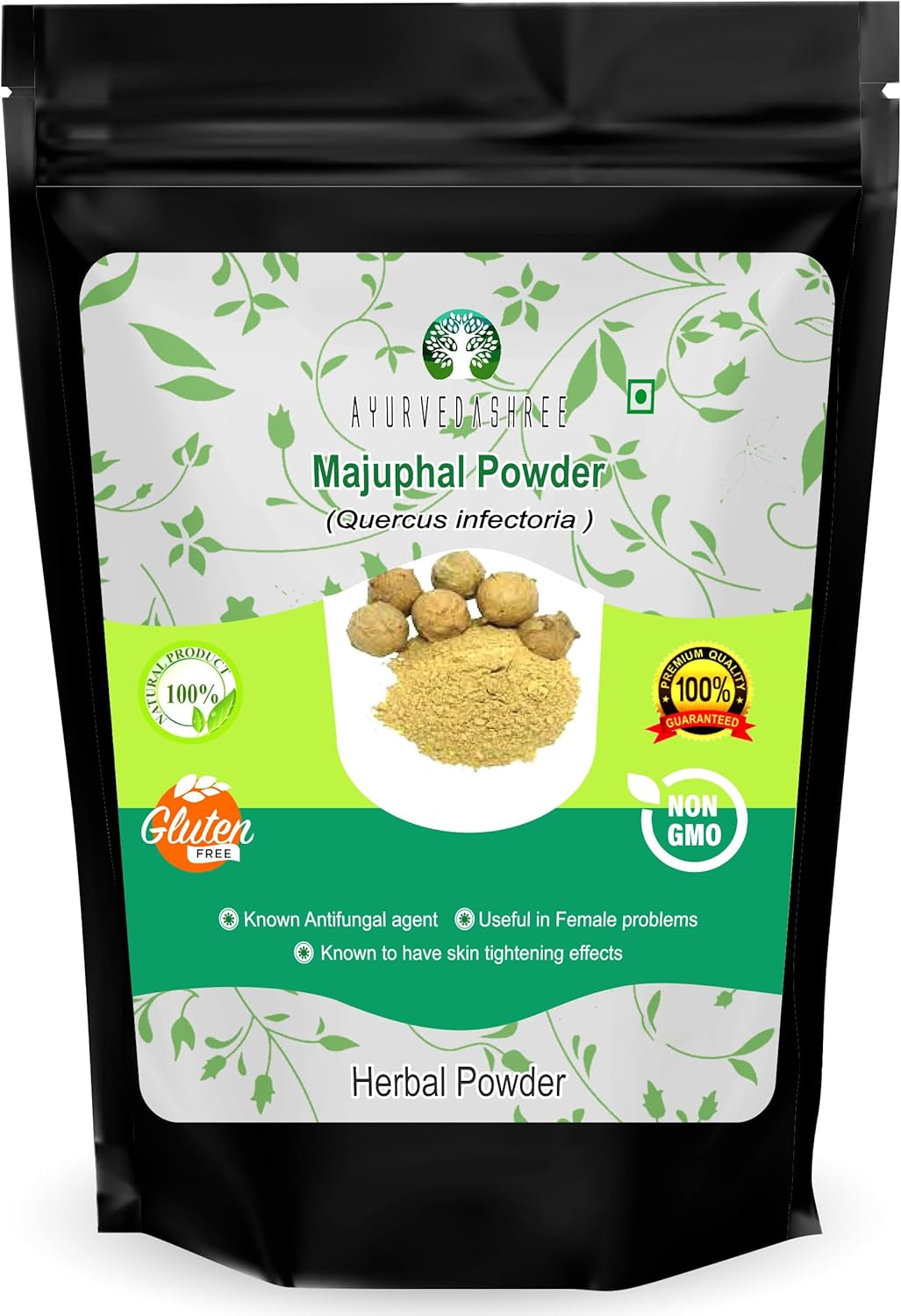 AYURVEDASHREE Majuphal Powder 100 Gm Galnuts Powder (Quercus Infectoria) 100% Pure Quercus Infectoria/Majuphal/Manjakani image number 2