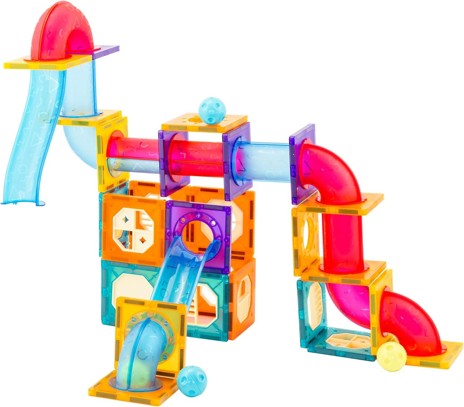 GEM Toys 88-Piece Magnetic Tiles Puzzle Set &ndash; Non-Toxic, Durable Construction Toys, STEM Educational Building Blocks with Storage Bag for Kids Ages 3+