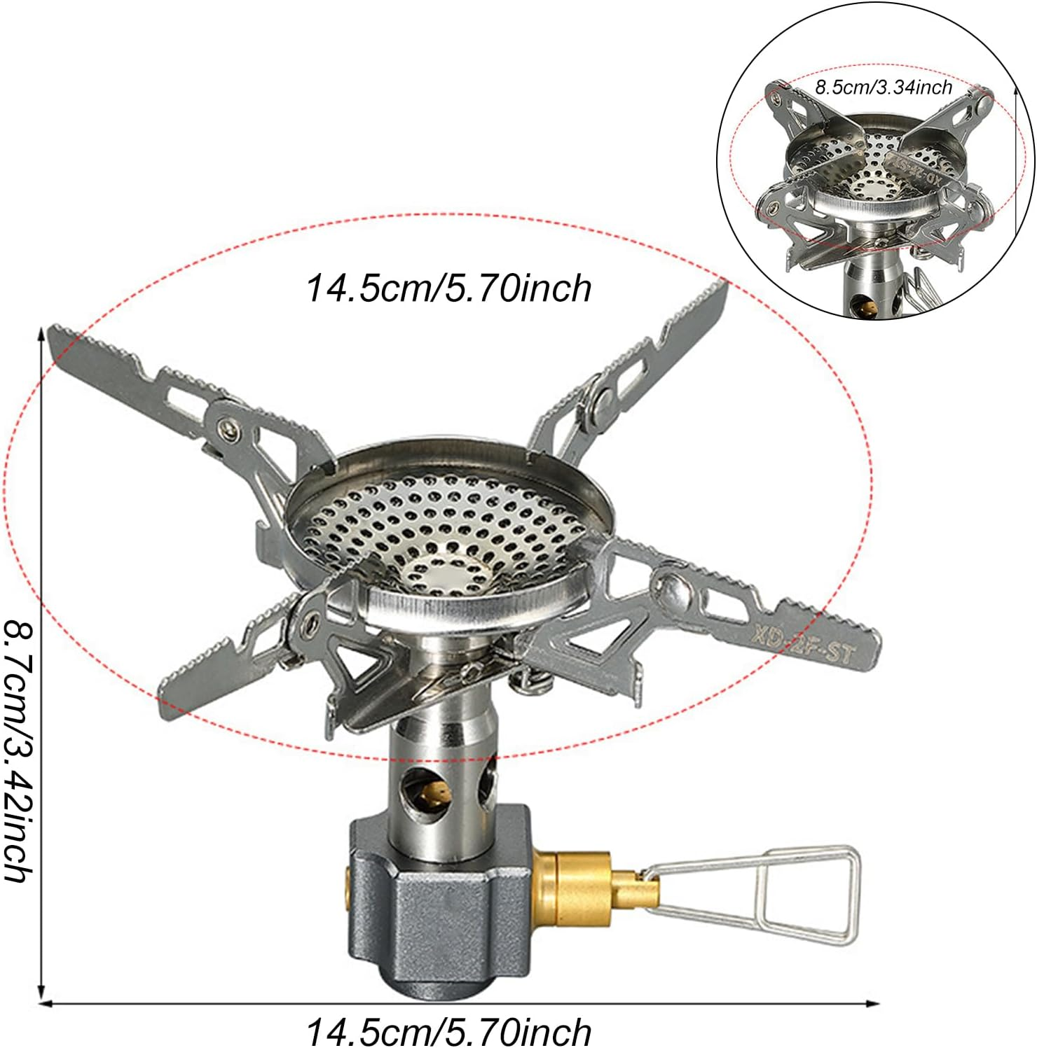 Outdoor Stove Burner Head - Burner Adapter Stove Head,3300W High Firepower, Camp Stove Attachment, Replacement Stove Burner Parts, Camping Gear for Outdoor Cooking Picnic Hiking