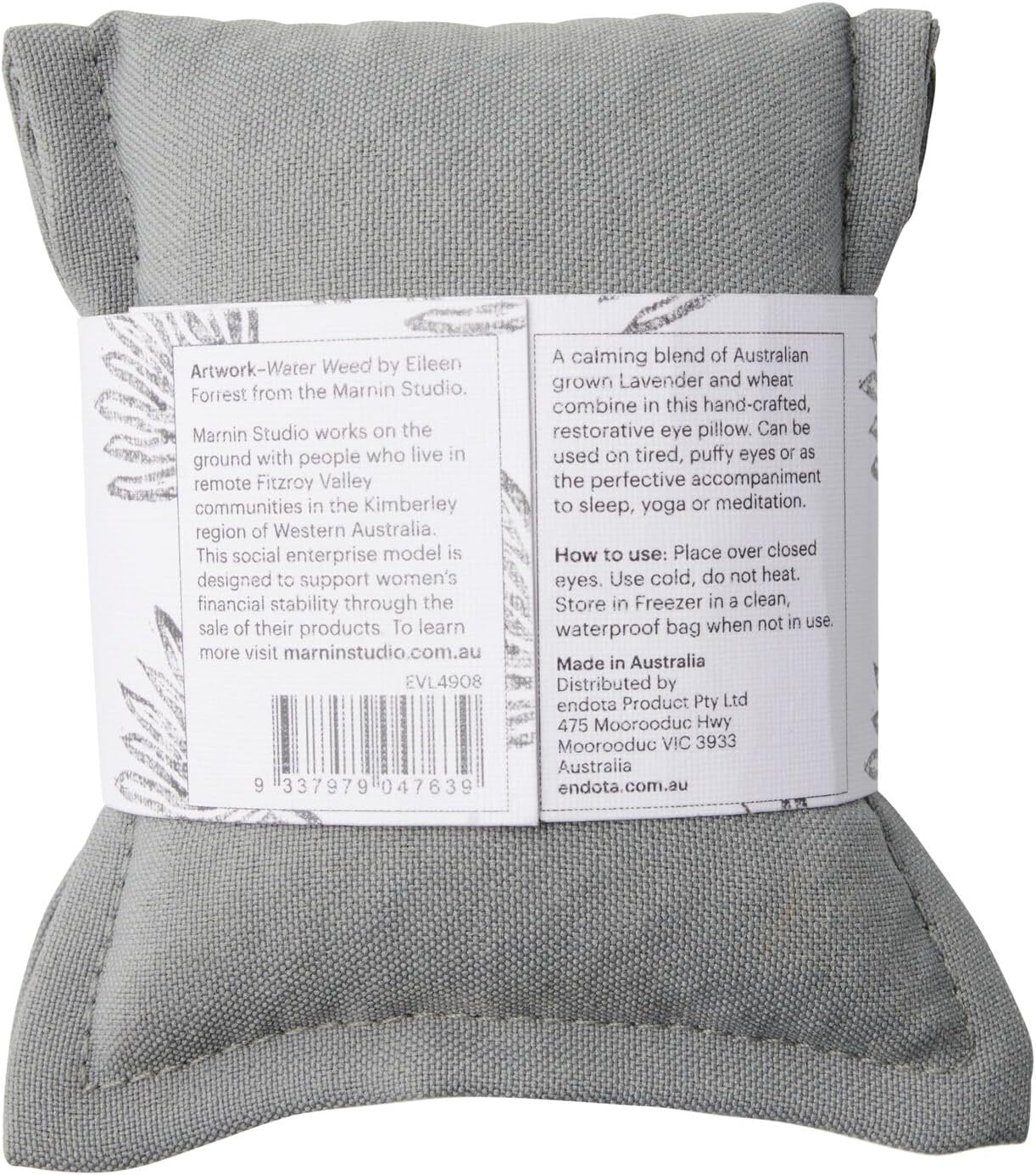 Endota Live Well Australian Lavender Eye Pillow, a Hand-Crafted Eye Pillow Made with Australian Lavender and Wheat. image number 3