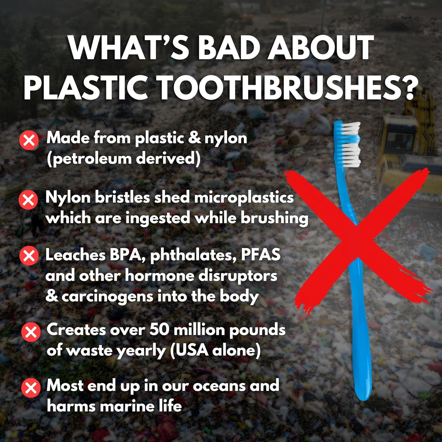 PRIMALS Boar Bristle & Bamboo Toothbrush (4-Pack) - 100% Real Boar Bristles - Plastic & Nylon Free