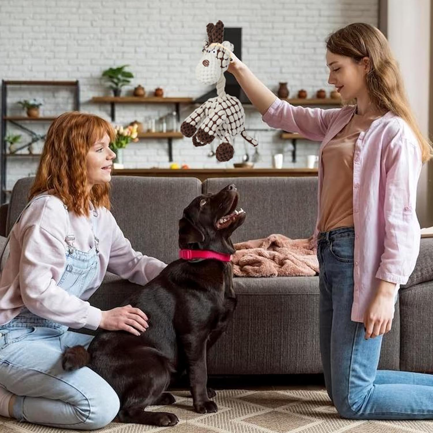 Puppy Squeaker Toys Rope Knot Donkey, Adorable Pet Squeaky Plush Toys, Perfect Companions for Small Dogs Cats Small Animals Chew Toys (White) image number 4