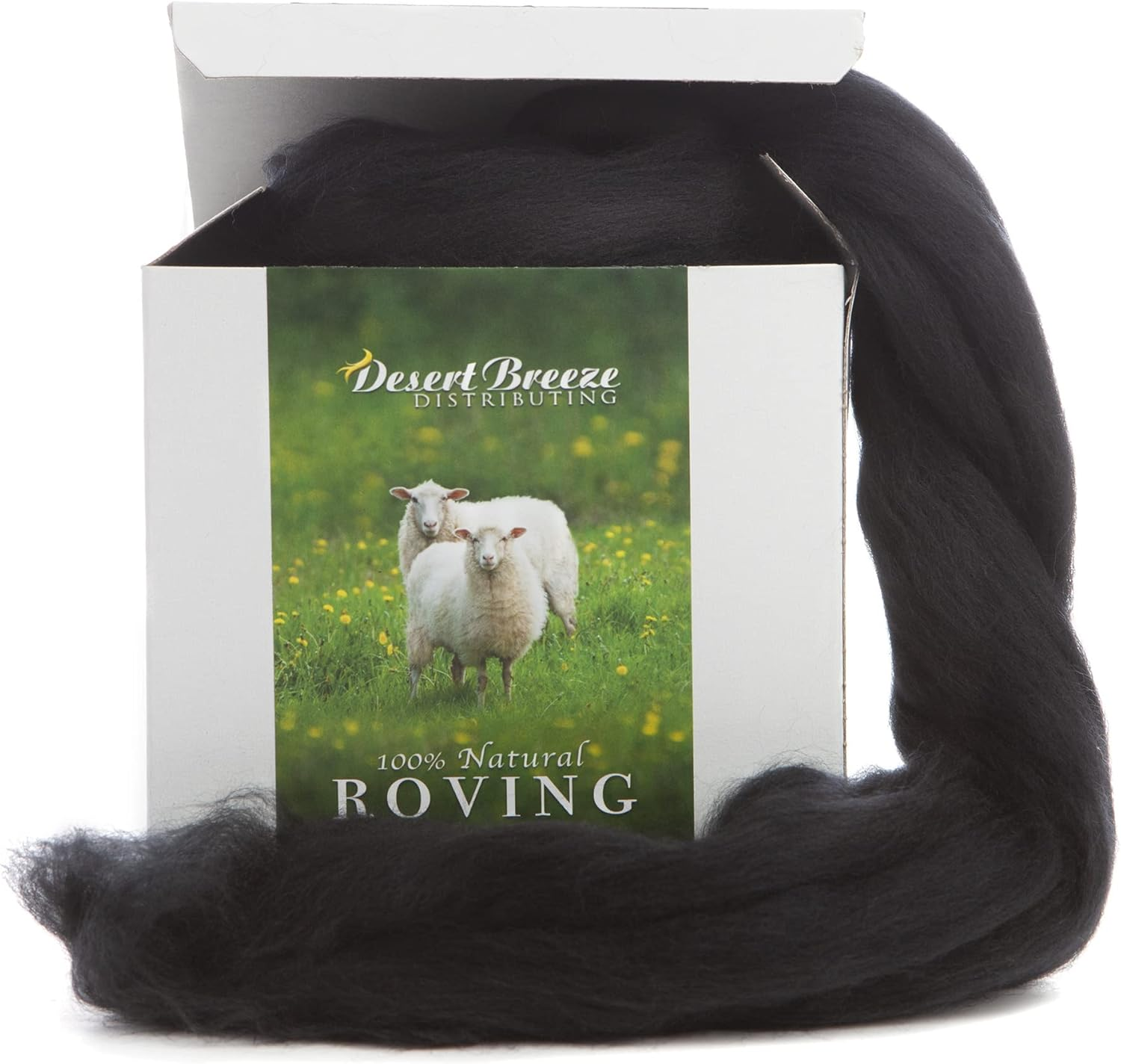100% Natural White Wool Roving Top, 8 OZ Corriedale, from USA Mill, Best Core Wool for Needle Felting, Wet Felting, Spinning, Dryer Balls, Stuffing, Big Yarn Roving, 29.5 Micron, Un-Dyed