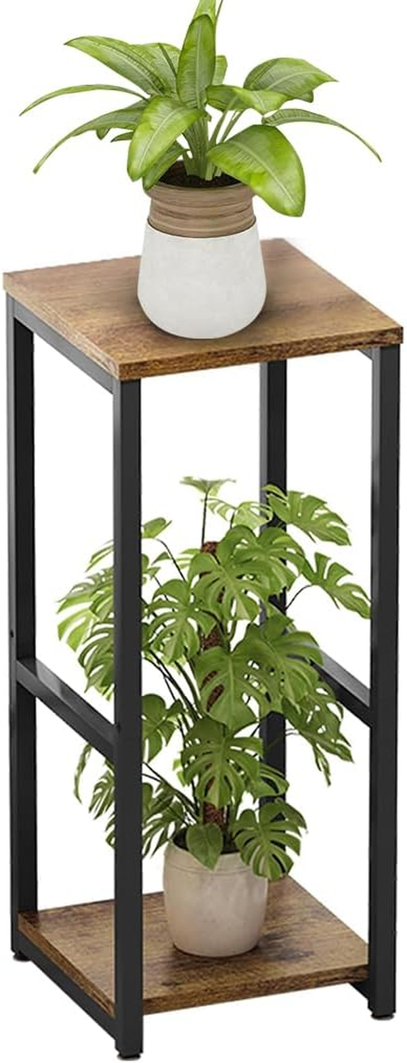 Delsol Plant Stand Corner Rack Metal Modern Flower Storage Plant Shelf Holder, Tall Plant Tables Indoor Outdoor for Living Room Balcony Garden (2 Tier)