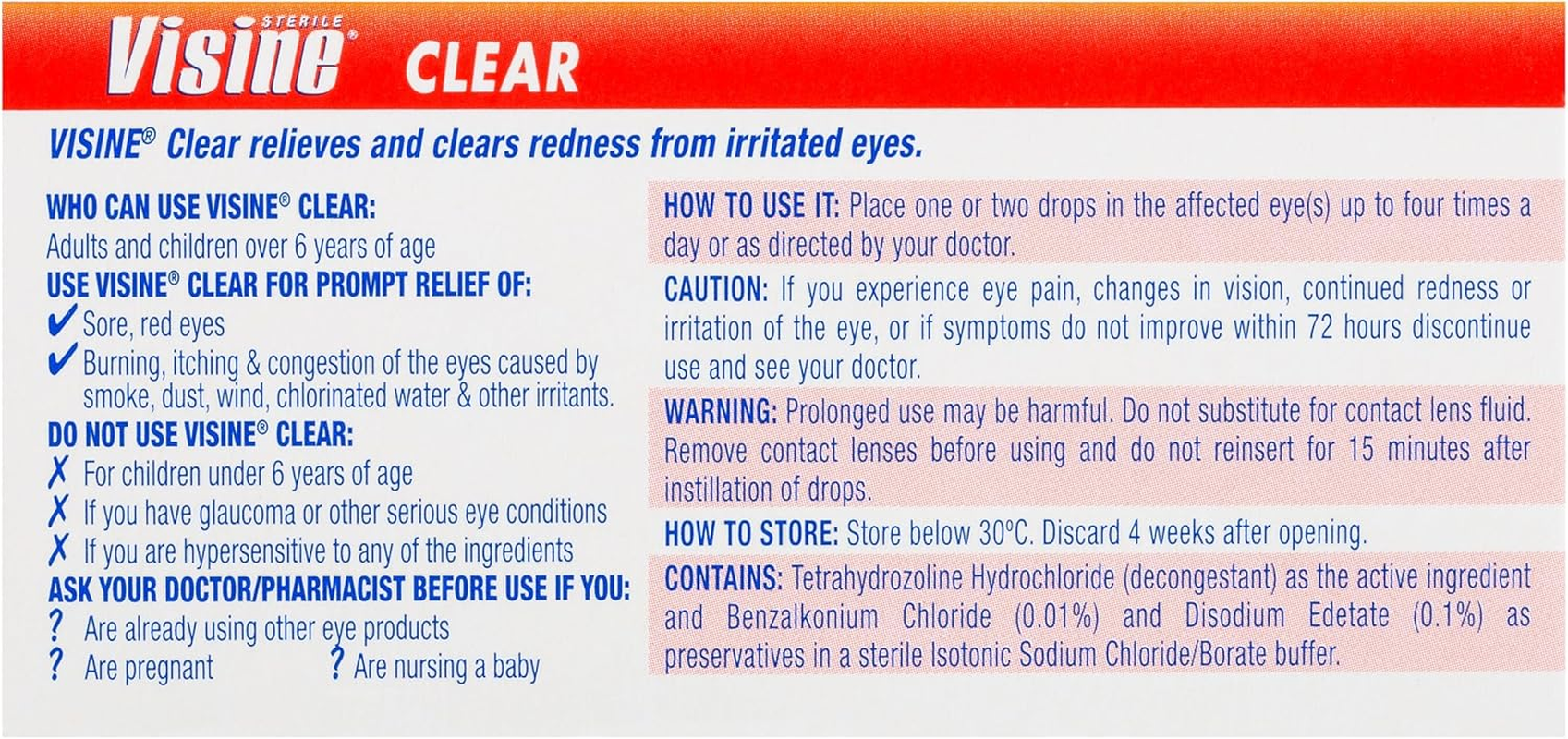 Visine Clear Eye Drop 15 Ml image number 1