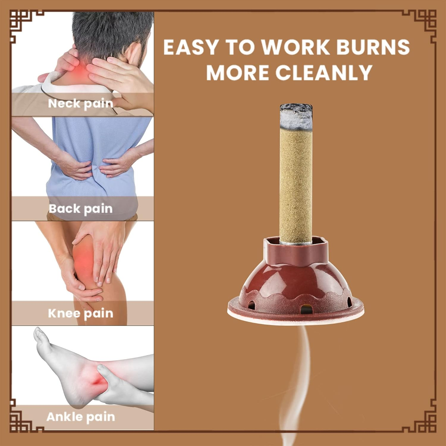 7 Years'Old Pure Moxa Roll Strip for Moxibustion Ai Ye Chinese Wormwood, Moxa Sticks, High Purity 40:1-60Pcs image number 1