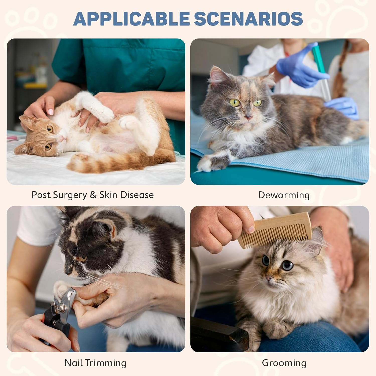 Avont Soft Cat Recovery Cone Collar, Adjustable Cat Elizabethan Collar for Cats and Small Dogs, Comfortable Cone to Stop Licking after Surgery, Lightweight Twill Fabric E-Collar -Skate(M) image number 3