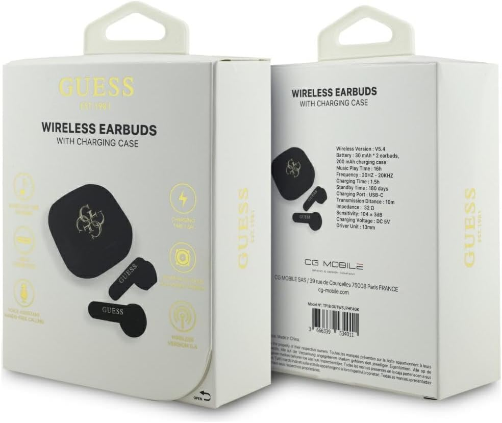 CG Mobile Guess TWS 4G Headphones Metal Logo (Black) image number 3