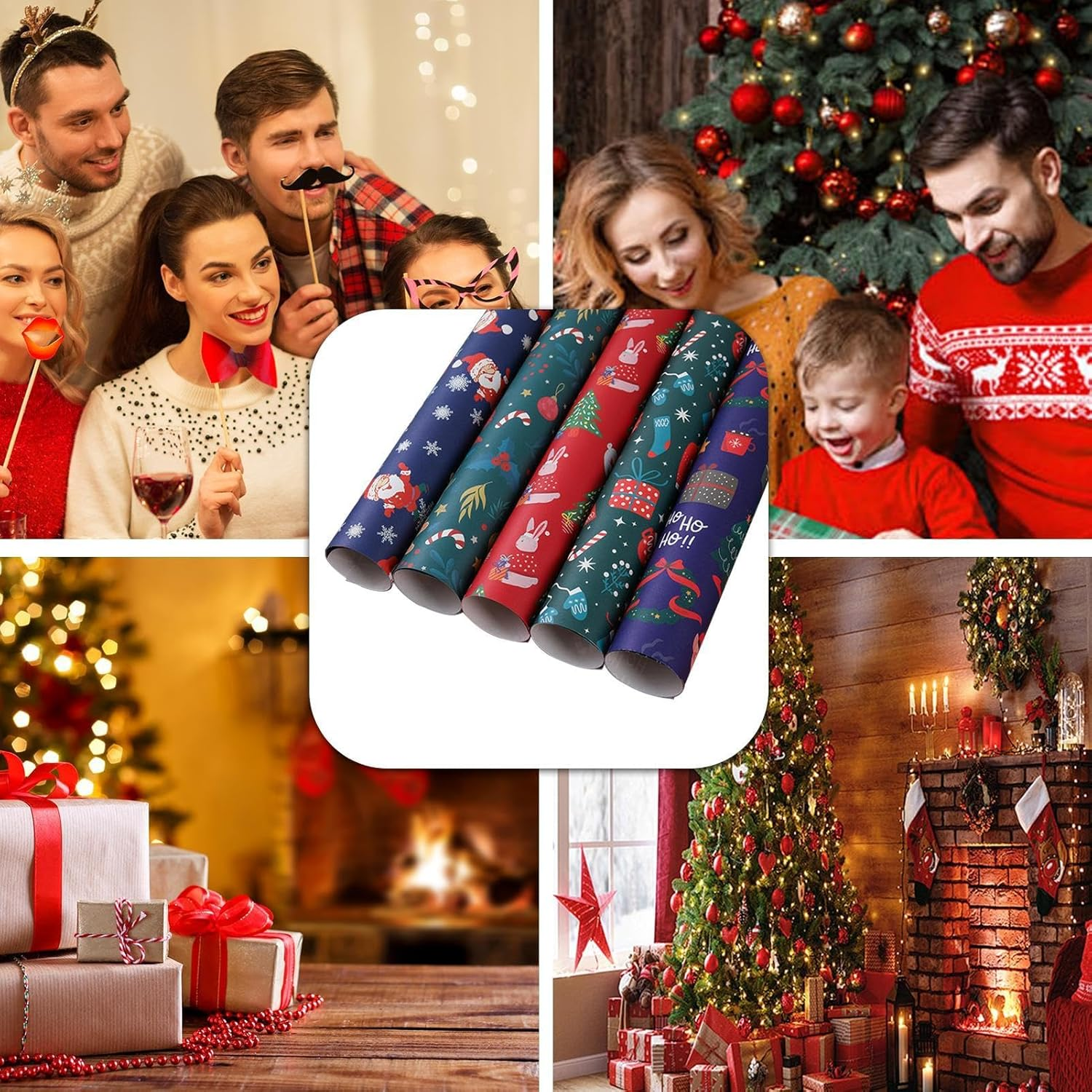 Christmas Wrapping Paper Kids,Snowflake Wrap Paper - Christmas Wrapping Paper Christmas Tree Pattern Wrap Paper for Boys Girls Kids image number 4