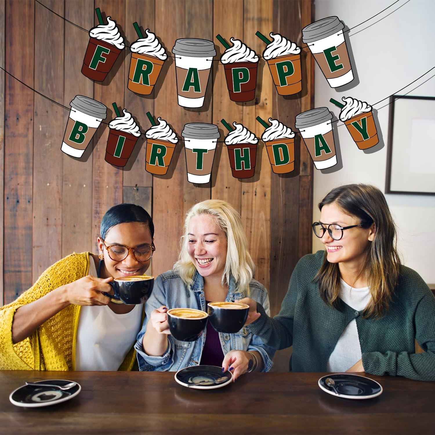 Frappe Birthday Banner, Pre-String Frappe Coffee Birthday Decorations Frappe Birthday Banner Coffee Themed Party Decorations for Coffee Party Supplies image number 5