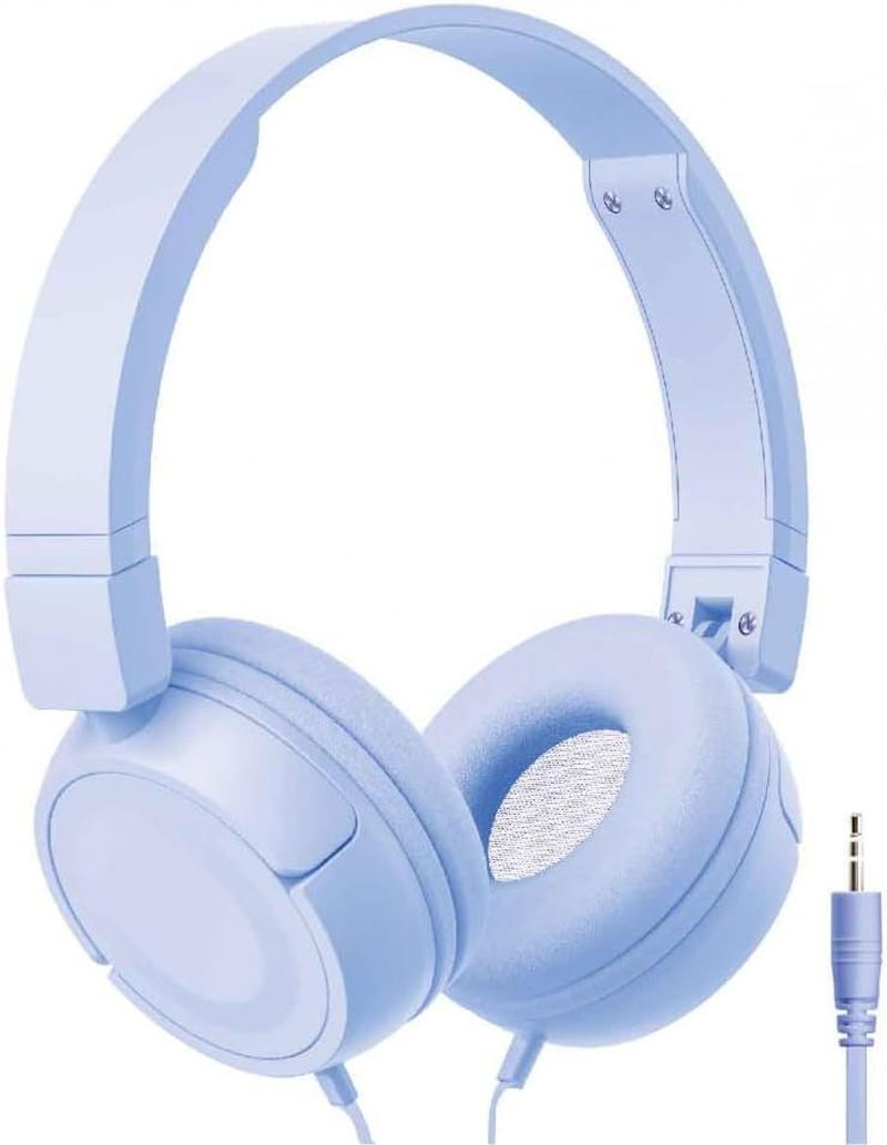 Laser Wired On-Ear Headphones &ndash; Blue &ndash; Foldable Lightweight Headset with Soft Cushioned Earpads & 3.5Mm Audio Jack &ndash; Comfortable Wired Headphones for Kids, Travel & Everyday Listening image number 3