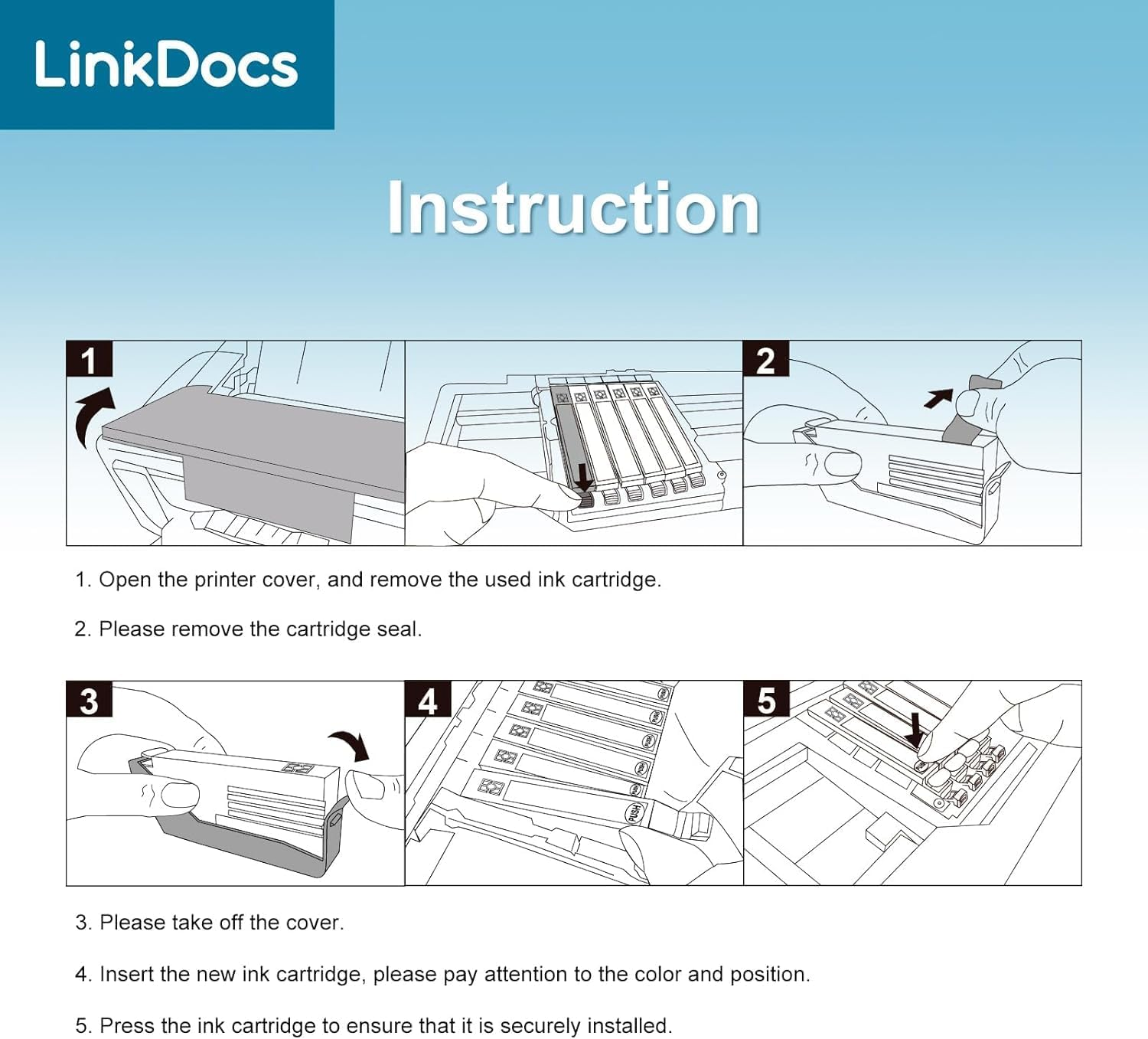 Linkdocs Compatible Ink Cartridge Replacement for HP 564XL 564 XL Ink Cartridge for Use in Deskjet 3520 3522 Officejet 4620 Photosmart 5520 6510 7520 7525 Printer (2 Pack, Black) image number 1