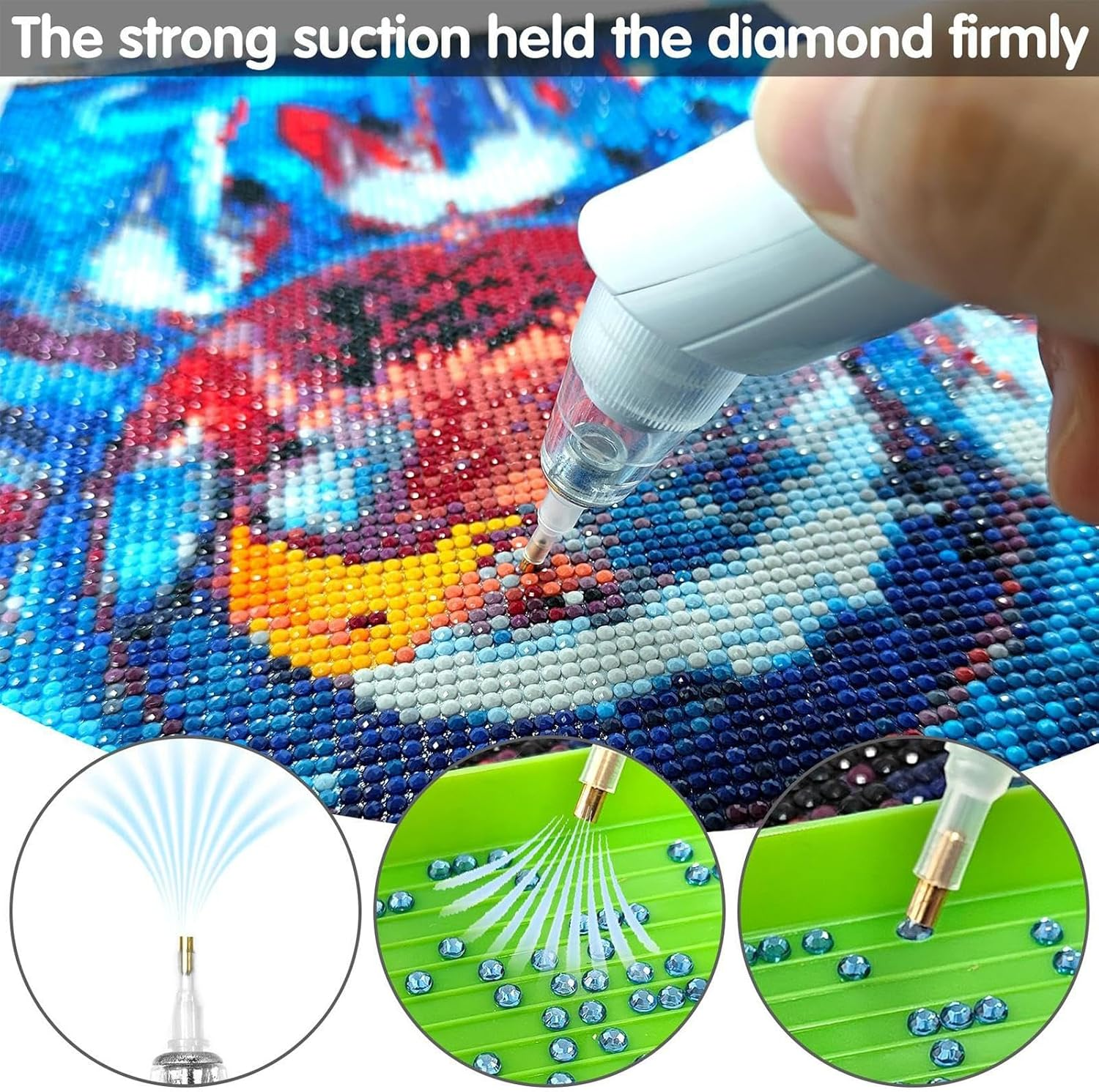 Rhinestone Applicator Tool - Gem Jewely Pickup Tool,Electric 3 Adjustable Suction Mode Replacement Tip Applicator Picker for Craft Jewelry Makeup Manicure image number 2