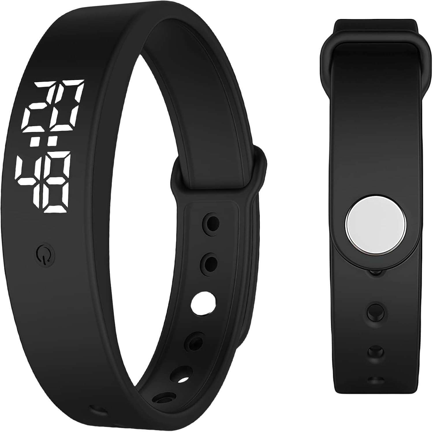 LED Digital Sport Watch Waterproof Fitness Tracker with Pedometer Calorie Counter Vibration Alert USB Rechargeable Silicone Wristband for Men Women (Black) image number 1