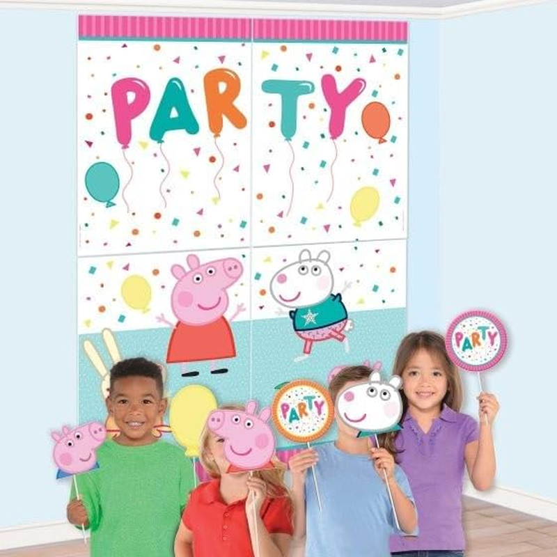 Amscan Peppa Pig Confetti Party Scene Setter with Photo Props image number 2
