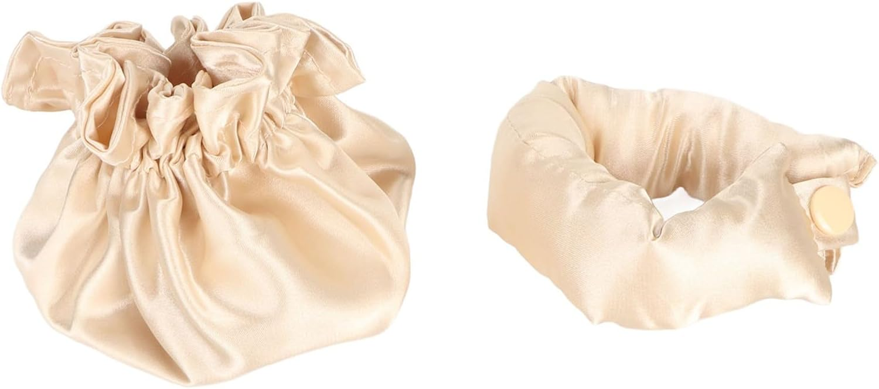 Heatless Curls Headband, Soft Cloth Hair Heatless Curler Bun for Hairdresser for Overnight (Beige) image number 5