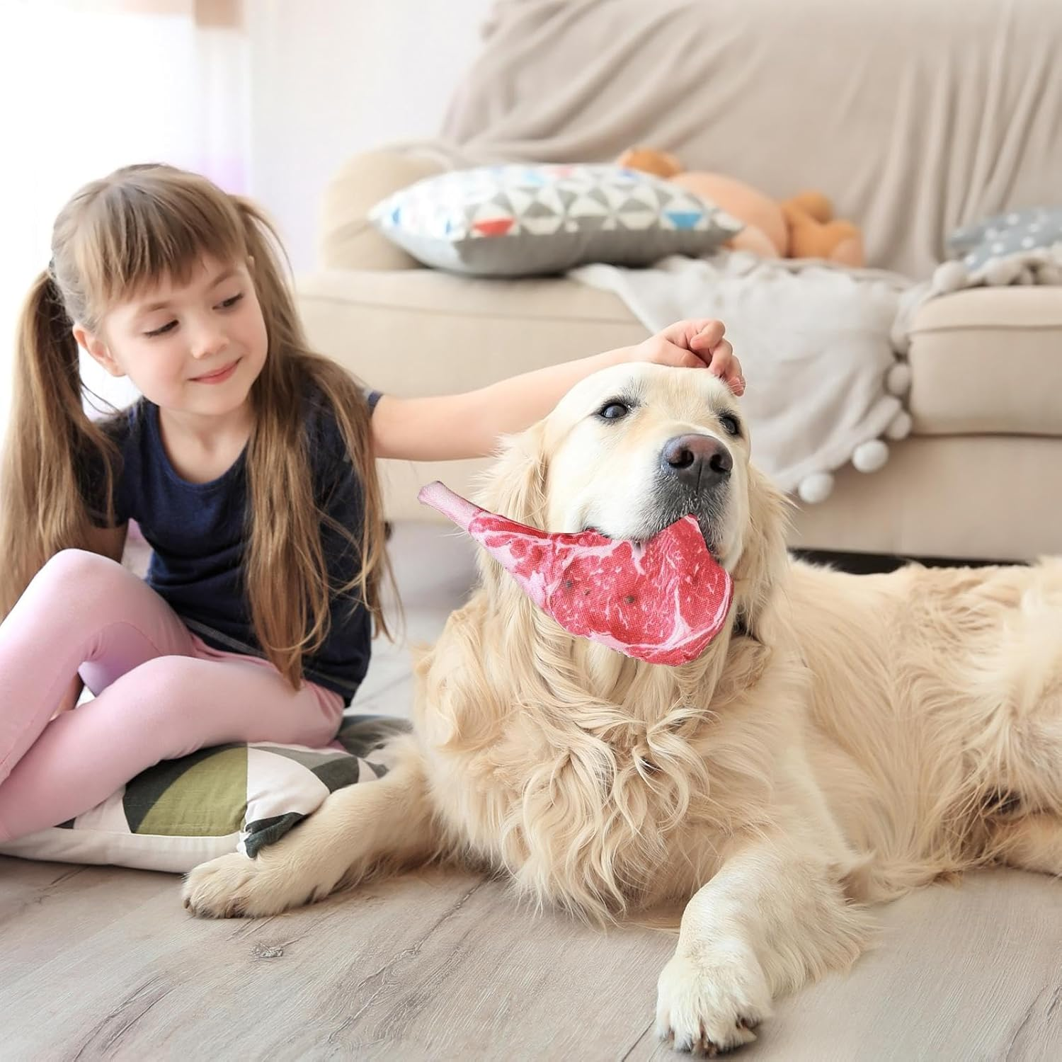 Dog Squeaky Toys - Interactive Squeaker Doll for Puppy | Multifunctional Pet Fetch Chewing Toys for Outdoor Yard Backyard Home image number 6