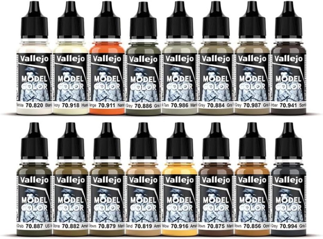 Vallejo Premium Colour Basic Opaque 16 Colour Set, Earthtone Colors Paint Set 17Ml image number 5