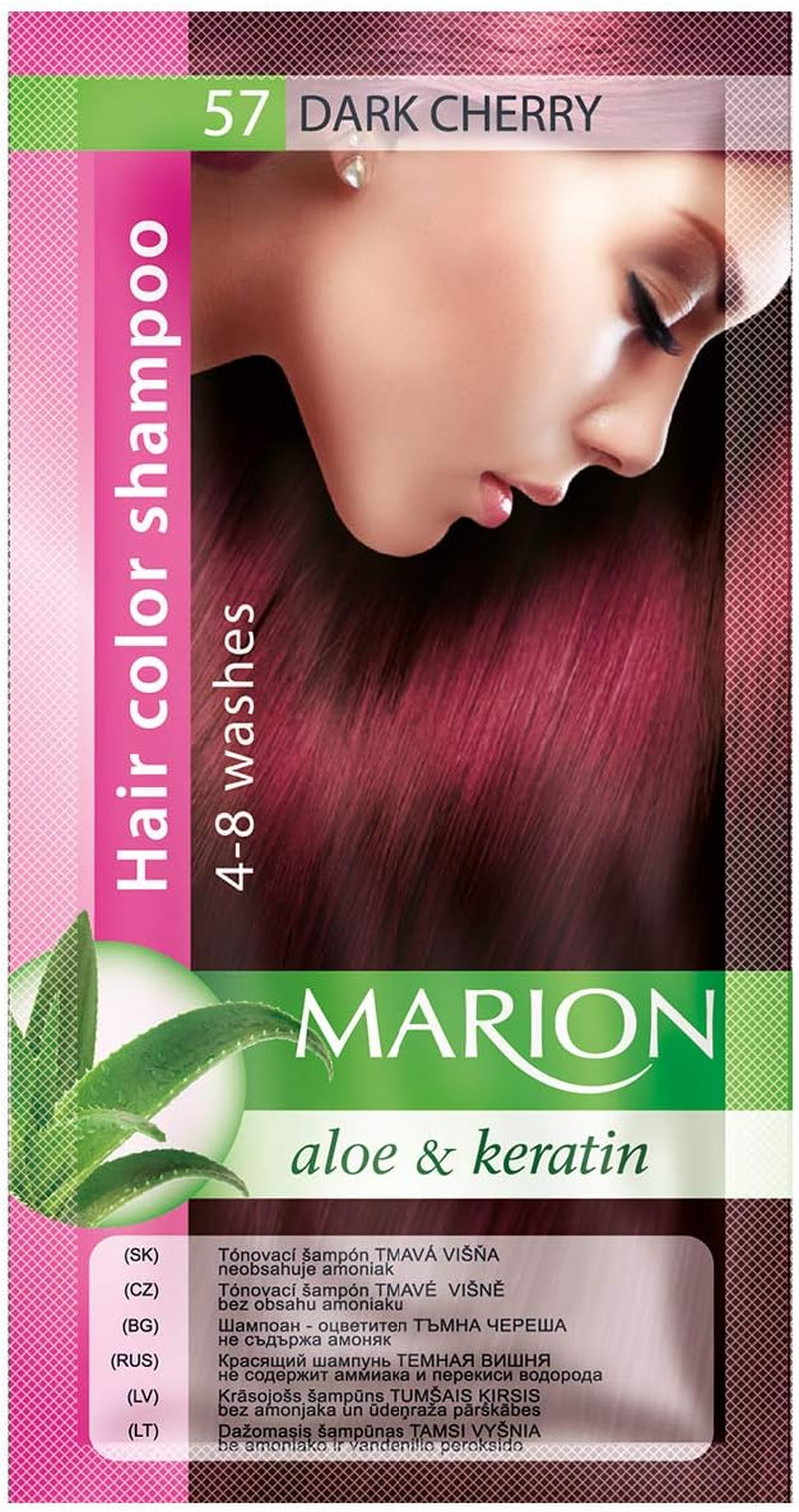 Marion Hair Colour Shampoo in Sachet Lasting 4-8 Washes - 57 - Dark Cherry