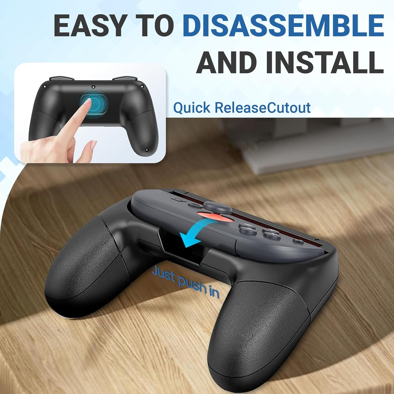 JOWILIN Joy-Con Grips for Nintendo Switch 2 (2025), 2 Pack Ergonomic Handle Joystick Kit Accessory, Comfortable & Anti-Slip Game Controller Kit for Nintendo Switch 2 Joycon Controller (Black) - Black image number 4