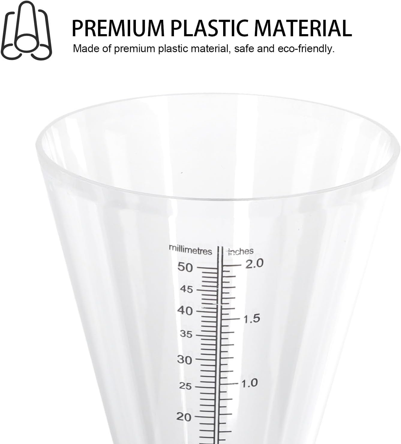 Outdoor Cone Shaped Rain Gauge with Double Scale Transparent Funnel for Accurate Rainfall Measurement Suitable for Agriculture Meteorological Use and Garden Monitoring image number 4