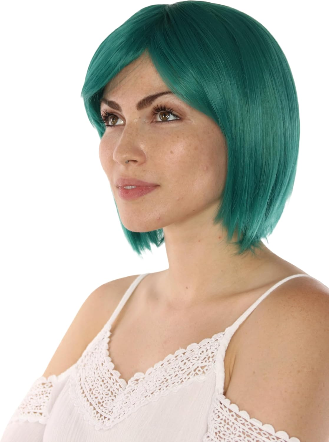 Prettyland Green Women'S Short Wig Bob Straight Hair for Everyday Use Yuzuki Senri Lovely Maiden Guild Cosplay Wig C1439