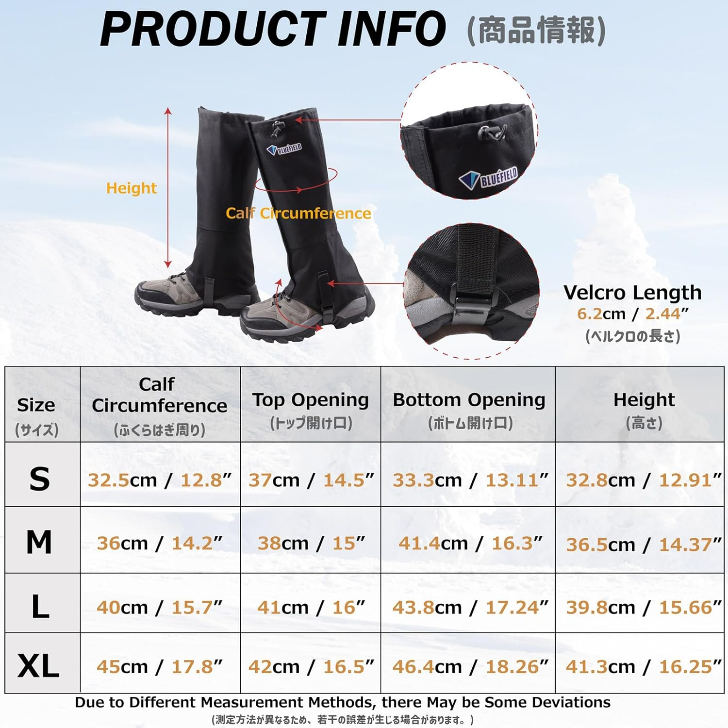 Azarxis Hiking Gaiters for Outdoor Camping Running Walking Backpacking Women Men Ankle Leg Guard Boot Legging Gaiter Cover Snow Breathable Lightweight Waterproof Durable Wrap Mountain Hunting Climbing image number 2