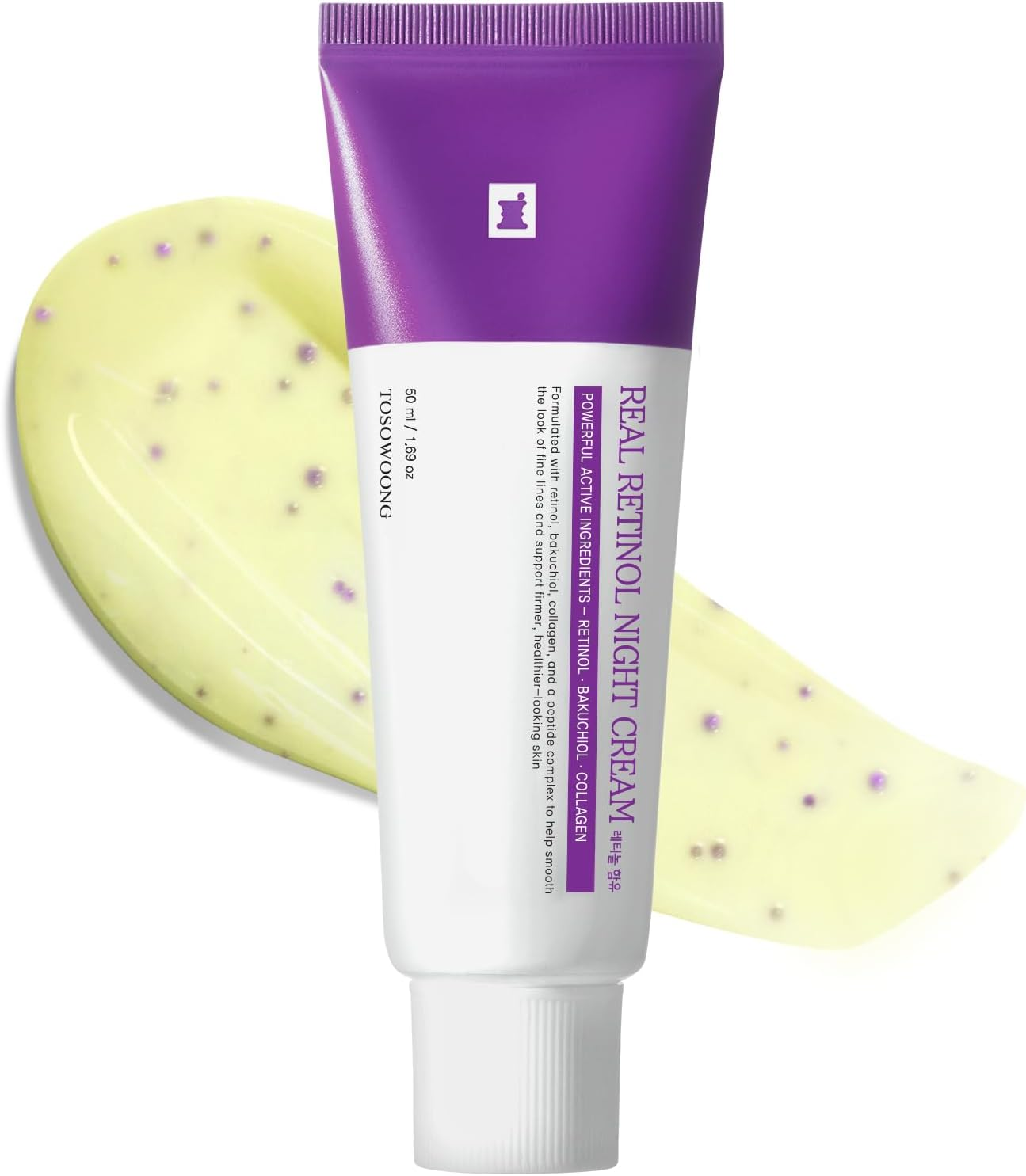TOSOWOONG Real Retinol 0.1% Night Cream, Face Moisturizer with Retinol, Bakuchiol | Korean Skincare for Face & Neck, 50Ml / 1.69 Fl. Oz. image number 4