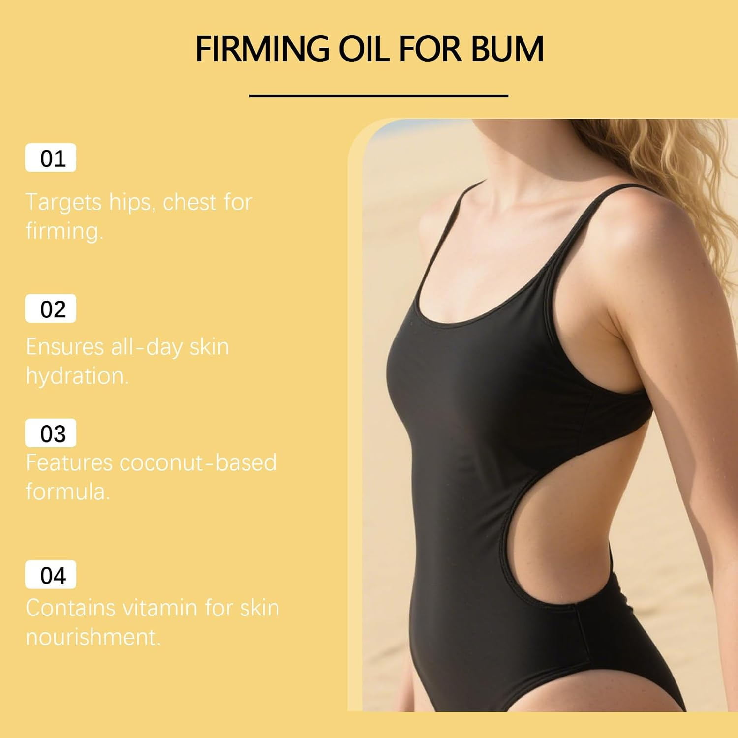 Brazilian Coco Firming Body Coconut Oil for Dry Skin, Hands with Curcuma Longa Extract, Vanilla Moisture Drenching, Radiant Looking Glow Skin Hydration, Instant Absorption image number 3