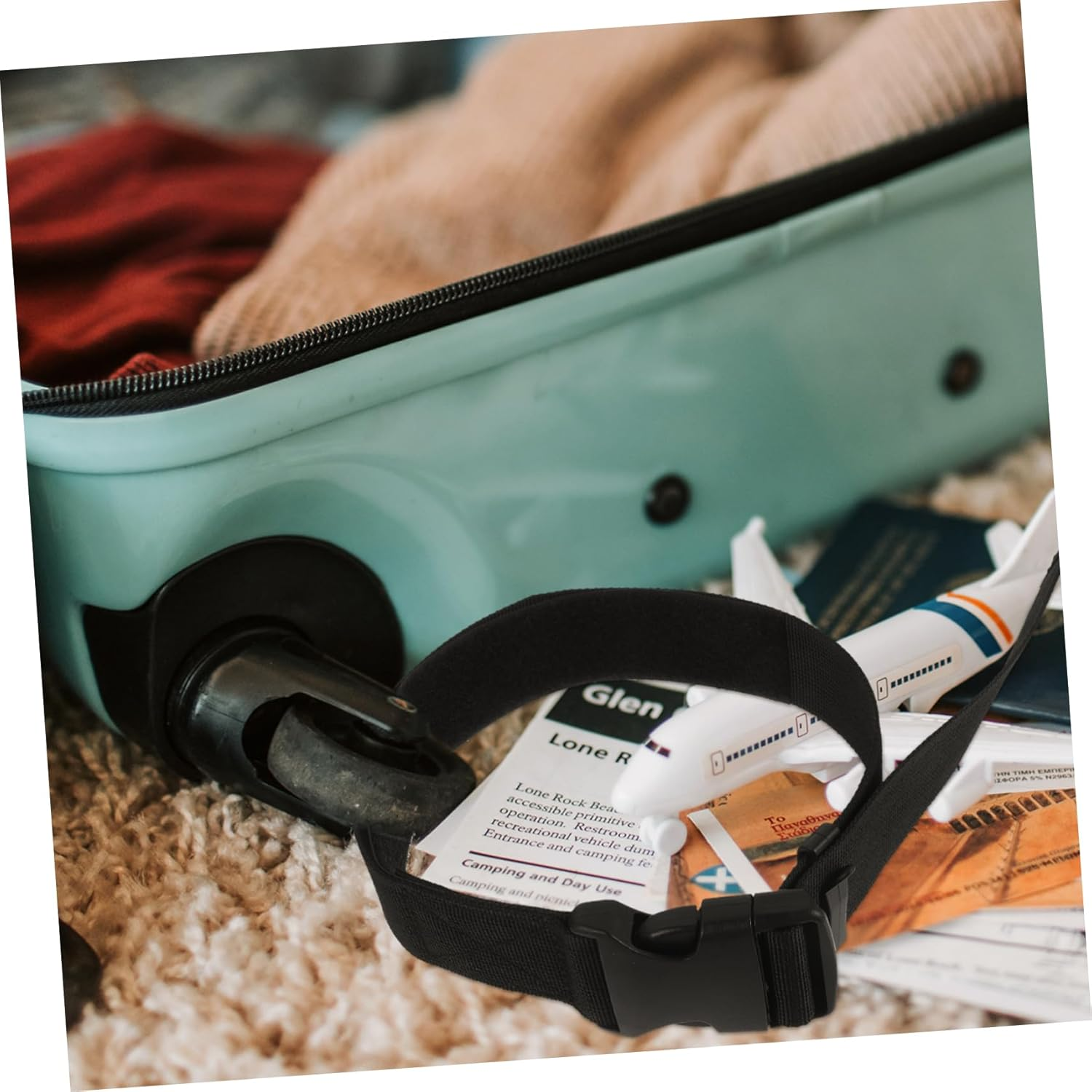 COLLBATH Luggage Straps for Suitcases Adjustable Polyester Belt with Quick Release Buckle for Connecting Multiple Luggage on Travel