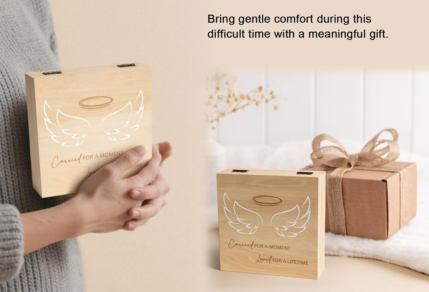 Miscarriage Memorial Box - Miscarriage Gift for Mothers Fathers Parents, Baby Loss Care Package, Pregnancy/Infant Loss Keepsake Box, Angel Baby Memory, Loss of Baby Sympathy Gift Bereavement image number 2