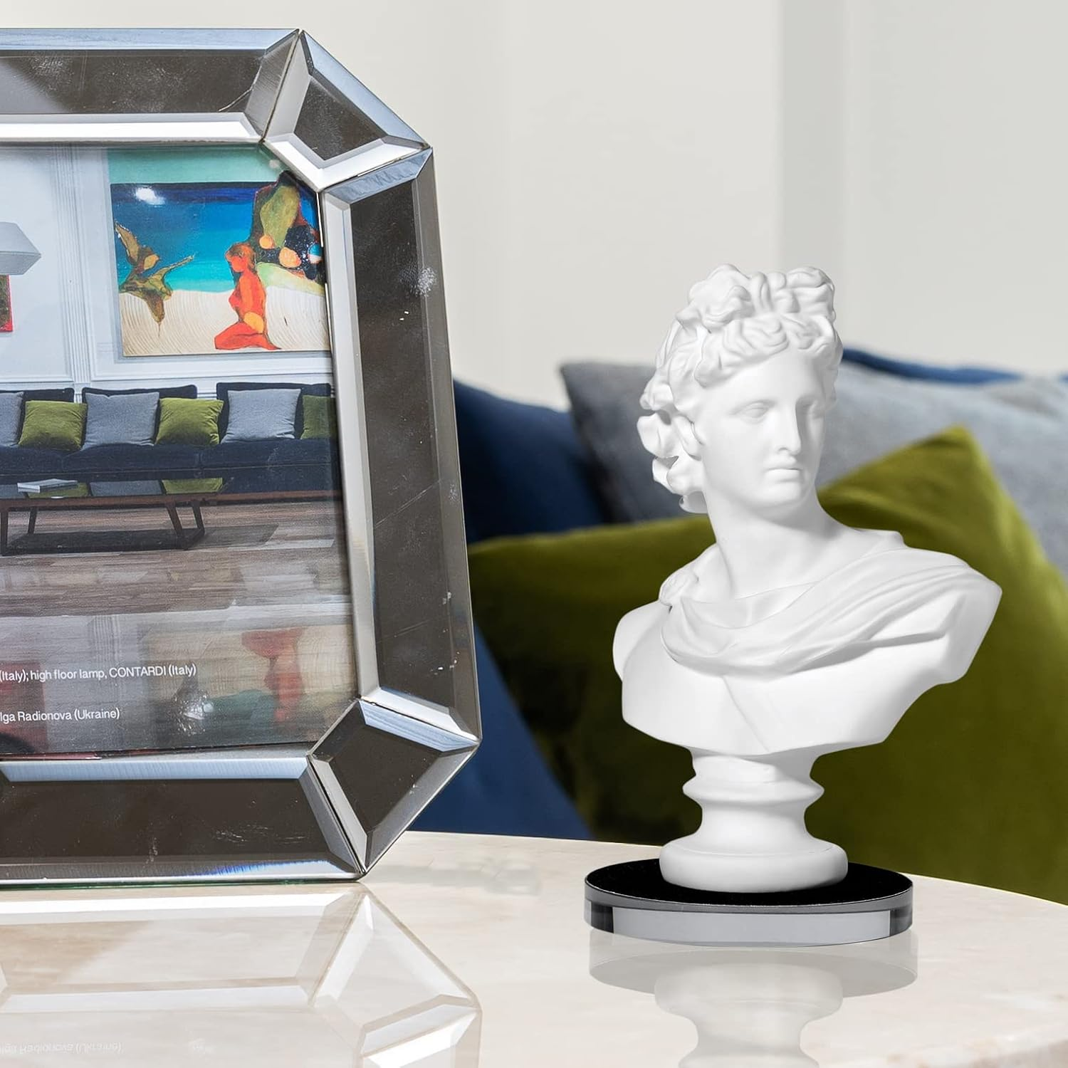 LAGOM HOUSE Ancient Greek Apollo Bust Statue - Roman God Goddess Home Decor (6 Inch) image number 3