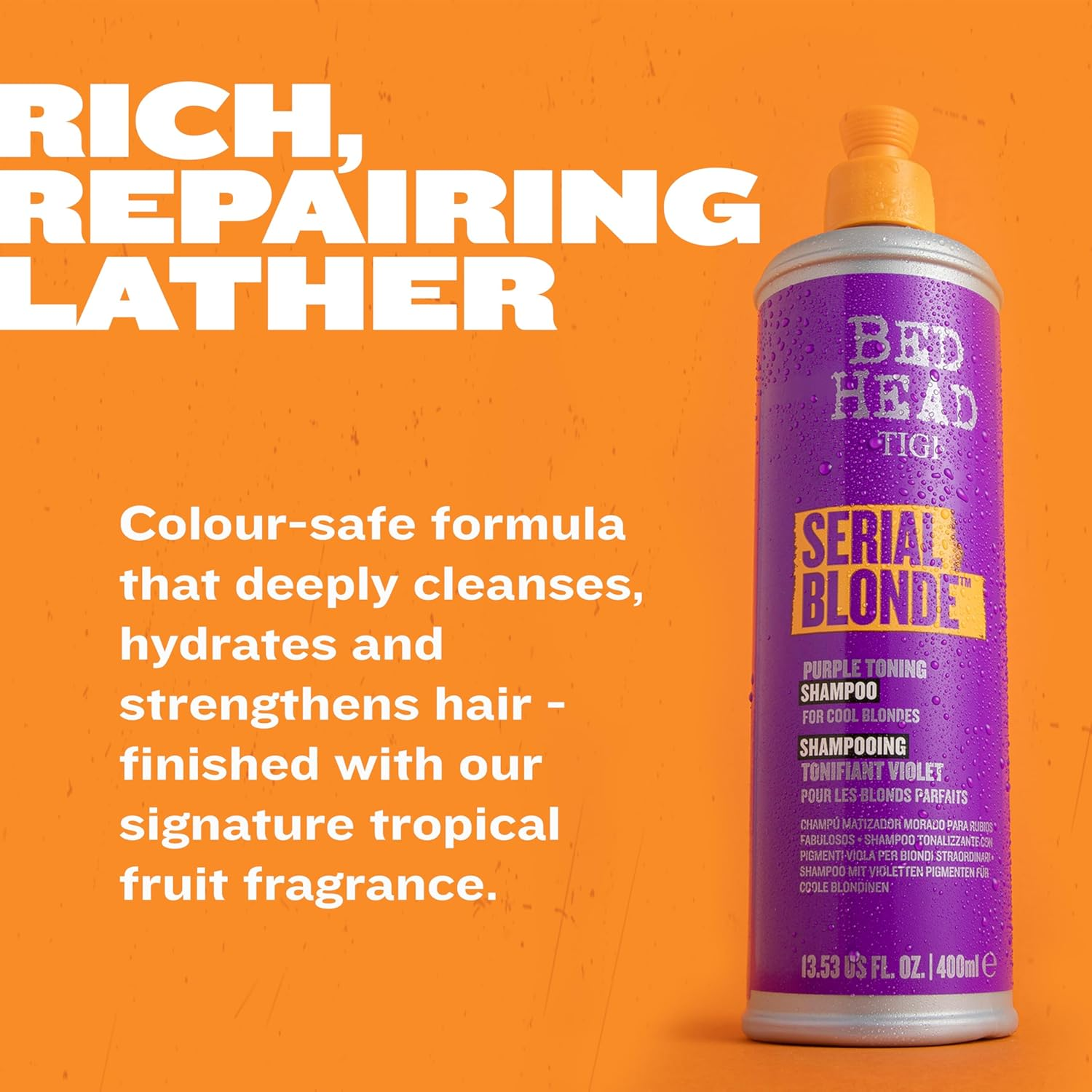 Bed Head by TIGI Serial Blonde Shampoo for Damaged Blonde Hair, 600 Ml Tropical image number 2