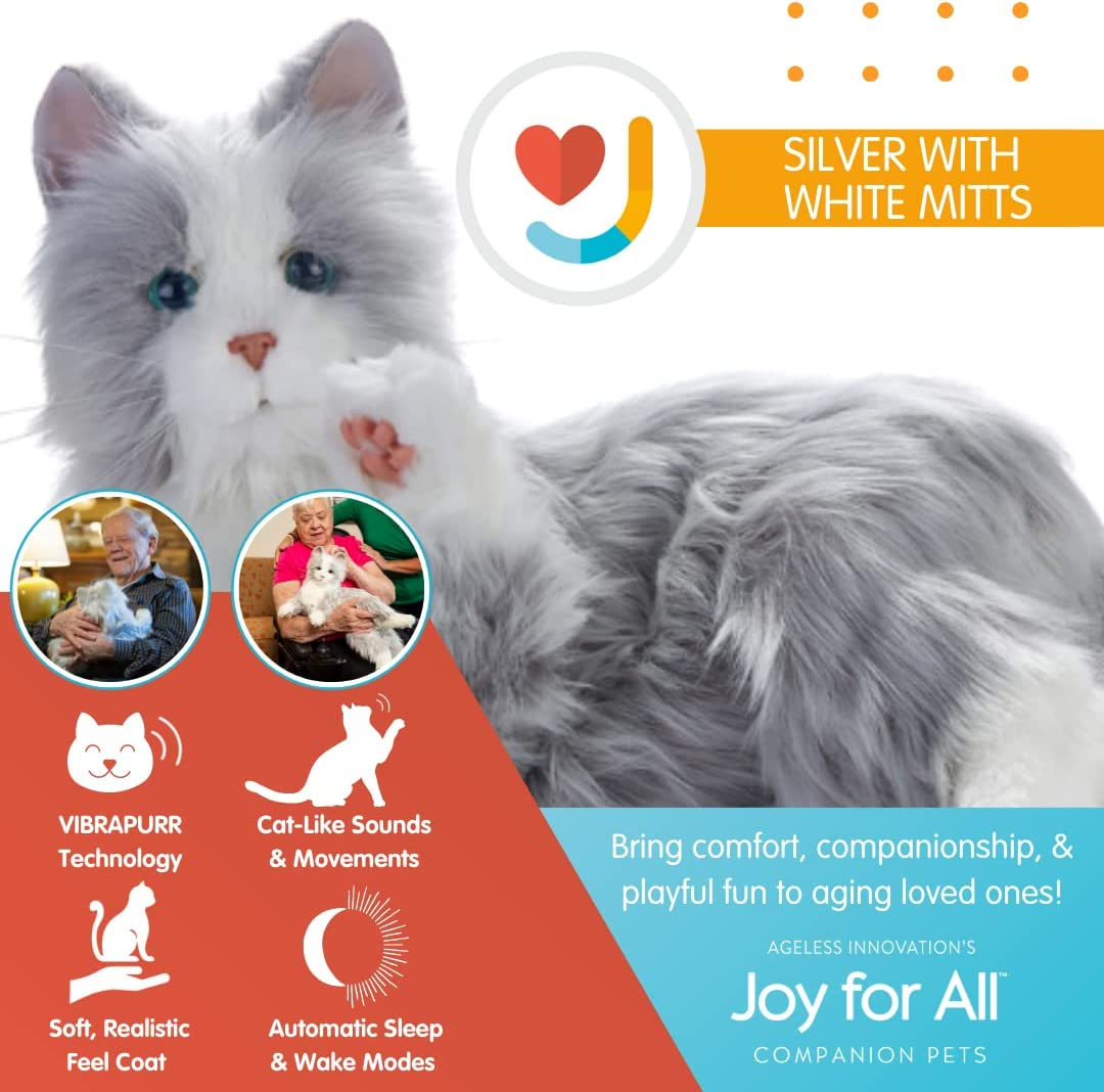 Joy for All - Silver with Mitts - Interactive Plush Pet for the Elderly image number 6