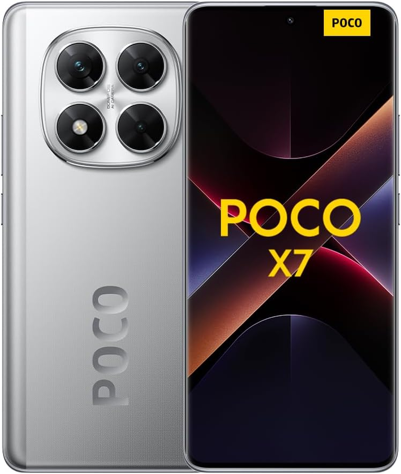Xiaomi Poco X7 Smartphone, 12+512GB, Silver, 50MP Main Camera with OIS, 5110Mah Battery, IP68 (Charger Not Included)