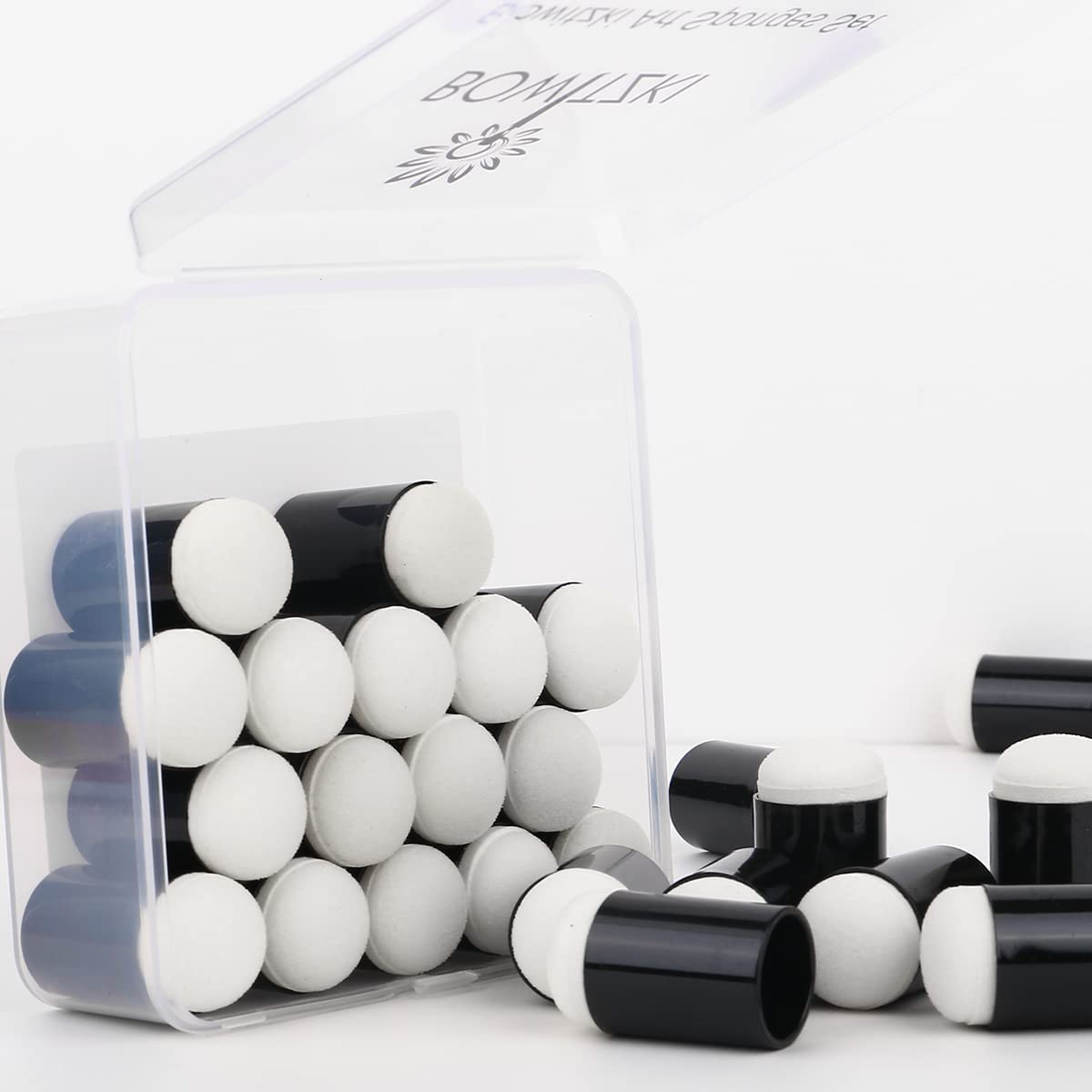 Bowitzki Finger Sponge Daubers Foam with Box Face Paint Sponges Painting Craft Set Finger Paint Drawing Chalk Fingers Painting (25 Pieces) image number 6