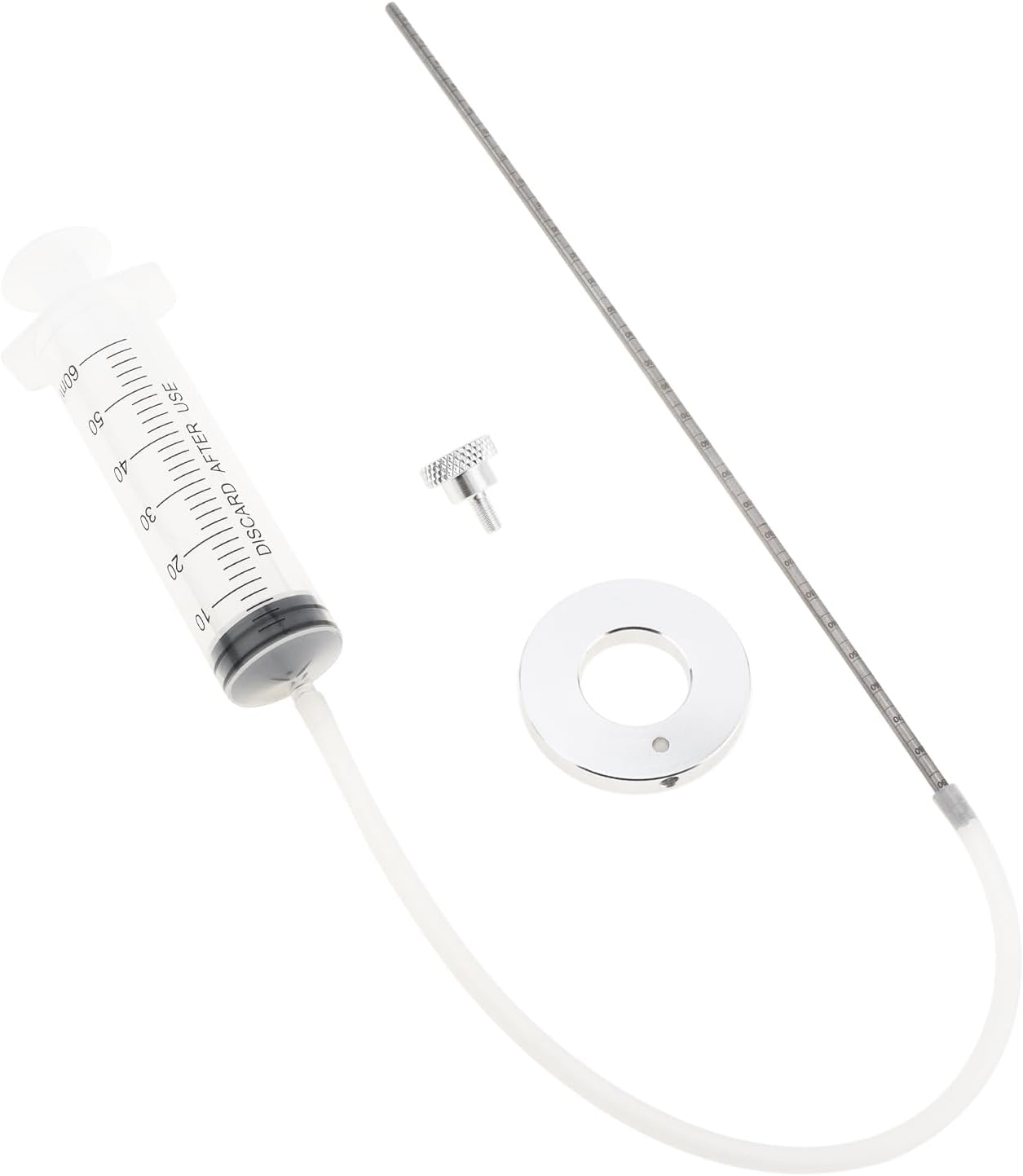 Windance Motorcycle Fork Suspension Oil Level Measurement Gauge Tool with Adjustable Ring, 60Ml Front Fork Oil Syringe Tool image number 1