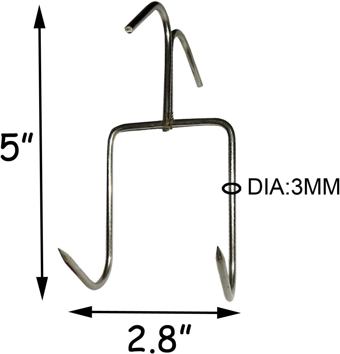 TIHOOD 4Pack Smoker Hooks, Stainless Steel Bacon Hanger, Roast Duck Hooks,Meat Hooks for Smoking, Hanging Bacon Hams Meat Processing BBQ Grill image number 2