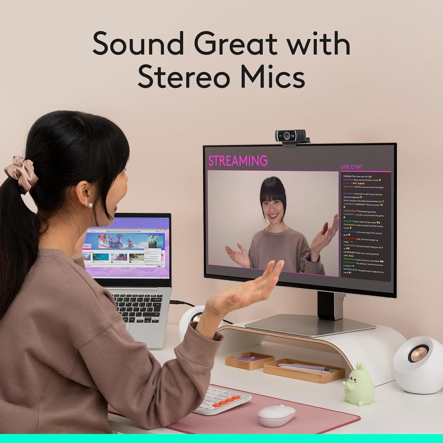 Logitech C922X Pro Stream Webcam &ndash; Full 1080P HD Camera &ndash; Background Replacement Technology for Youtube or Twitch Streaming - Webcam image number 5