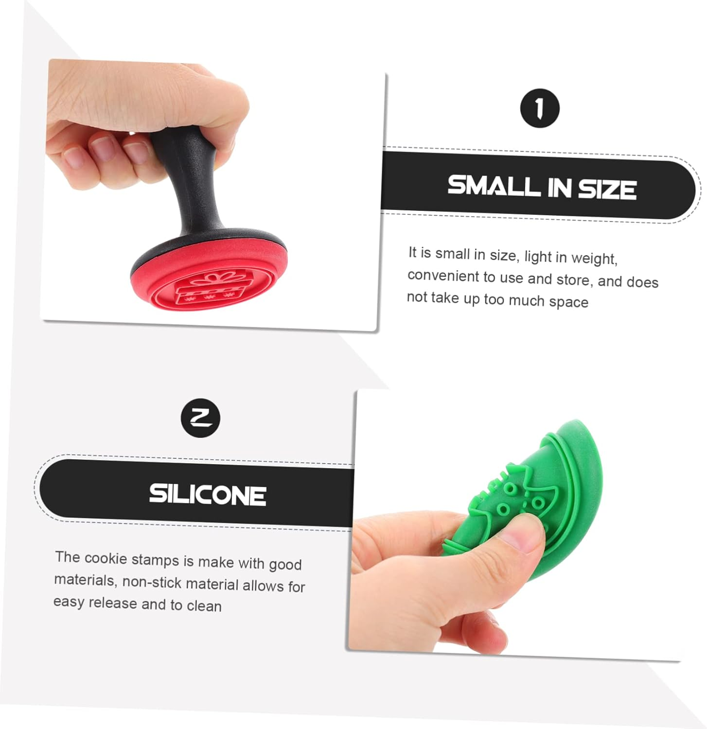 Christmas Silicone Cookie Stamp Mold Baking Tools for Home DIY Christmas Biscuits Random Style