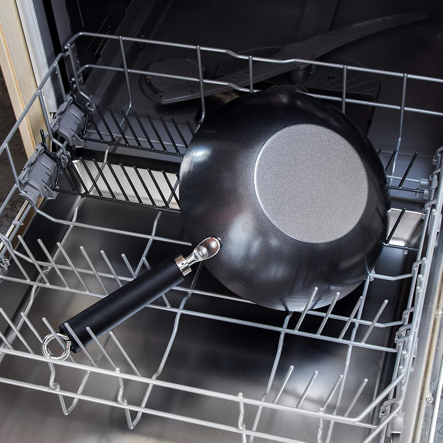 Ken HOM Carbon Steel Wok, 27Cm, Excellence, Induction Hobs Suitable/Metal Tool Safe/Phenolic Handle, Includes 1 X Chinese Wok Pan, KH427001 image number 5