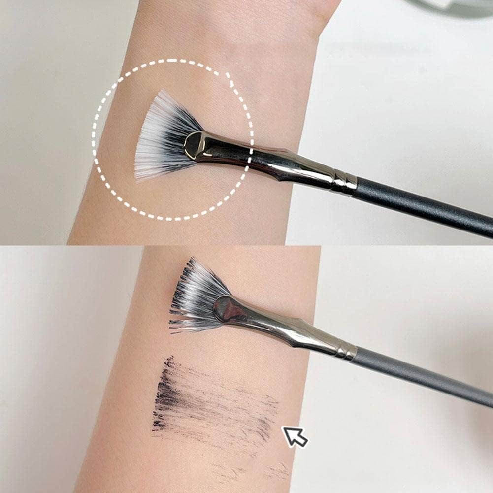 Dolly Mascara Fan Brush,Angled Fan Shaped Eyelash Brush,Fan Mascara Brushes,Eye Shadow Brush Makeup Brush Eye Lashes Makeup Tools image number 2