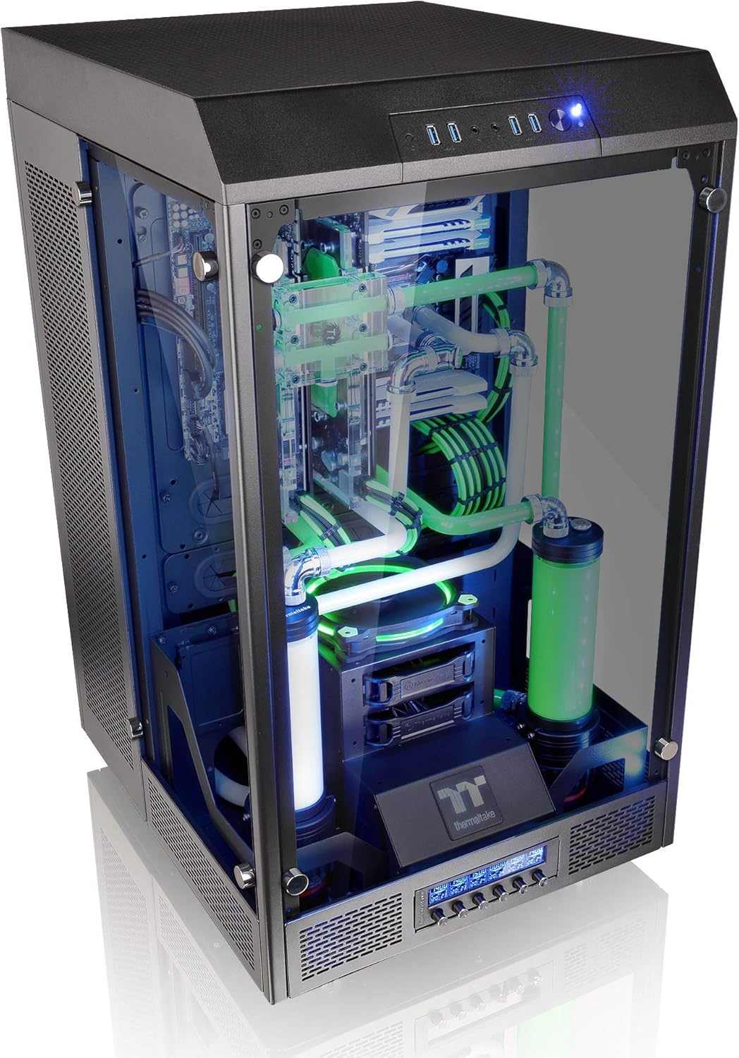 Thermaltake Tower 900 Black Edition Tempered Glass Fully Modular E-ATX Vertical Super Tower Computer Chassis CA-1H1-00F1WN-00