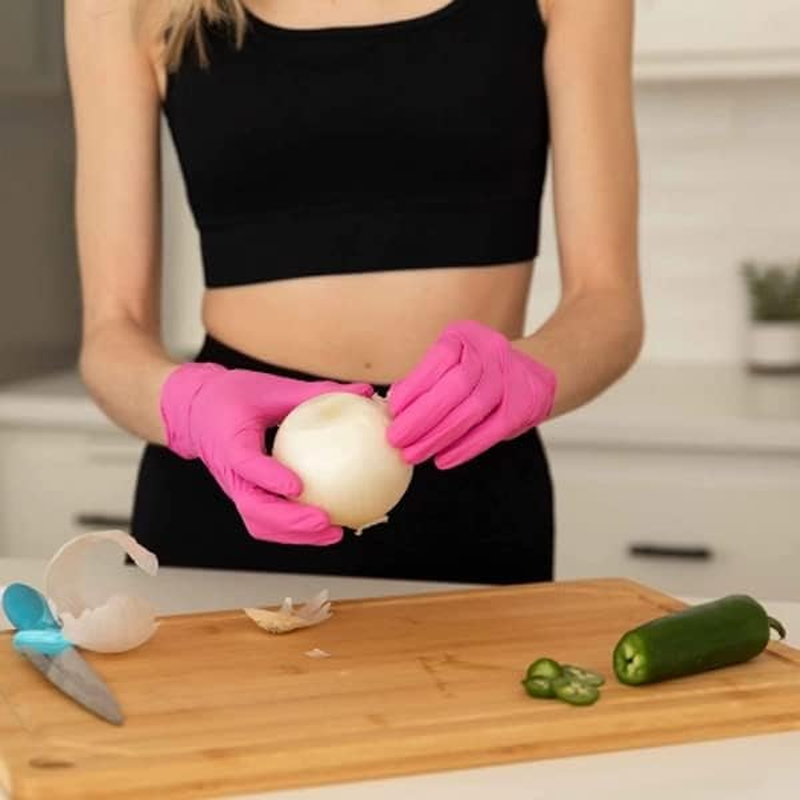 Mastermed Nitrile Gloves 3.5G, Allergy-Safe, Powder-Free, Latex-Free, Natural Rubber, Disposable, Medical, Cleaning, Examination, Chemicals, Tattoos, General Use, Food Safe - (100Pcs, Pink)