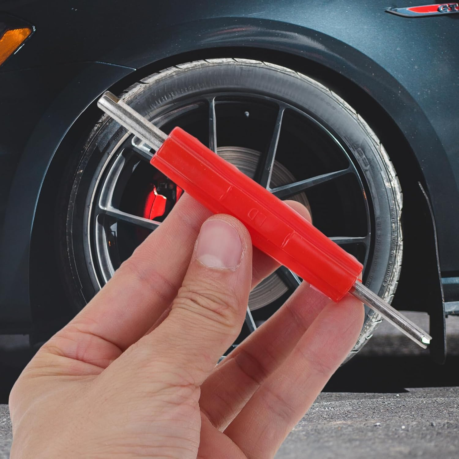 Dual-Head Valve Core Remover Tool with Red Handle Hvac Valve Stem Tool for Car and Motorcycle Tire Repair and Maintenance Equipment image number 5