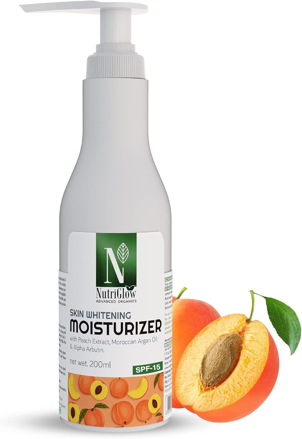 Nutriglow Advanced Organics Skin Whitening Moisturizer for Deeply Nourishing, Hydrating and Tan Free Skin with Broad Spectrum SPF 15, All Skin Types, No Sulphate, 200 Ml image number 5