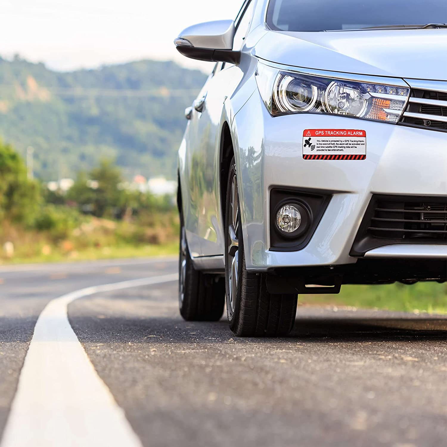 10 Pcs GPS Tracking Sticker, Car Alarm Sticker, Self Adhesive Anti-Theft Car Decals with GPS Tracking Warning Sign, 2 X 4 Inch image number 5