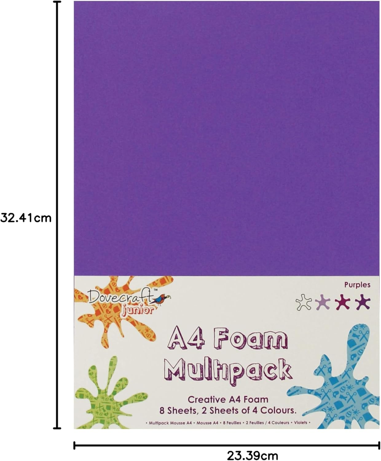 Dovecraft Essentials - A4 Creative Foam Sheets - Purple image number 2
