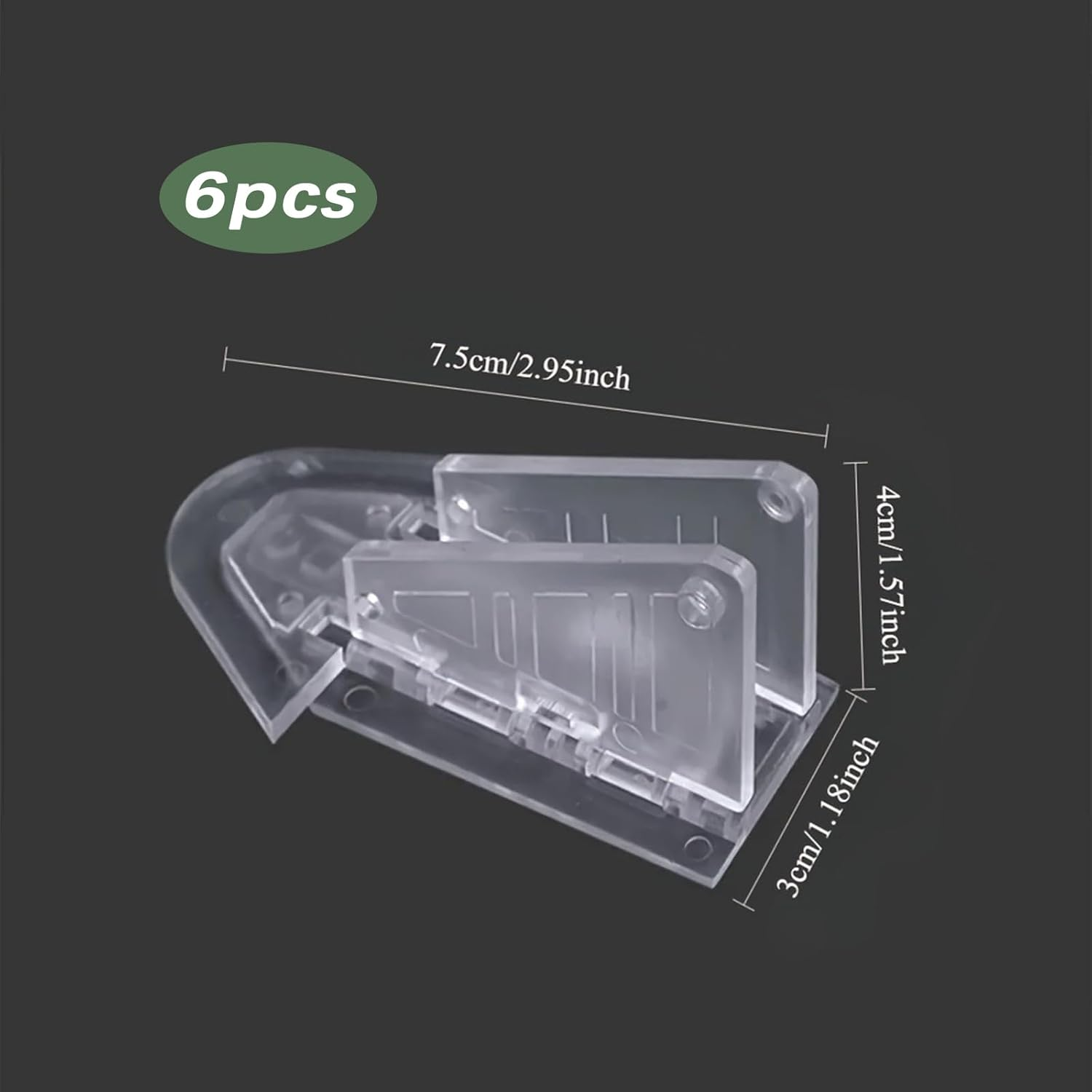 6-Pack Transparent Sliding Door Locks for Baby Safety, Child Proof Locks with High-Strength Adhesive, Safety Latches for Sliding Closet, Shower, Patio Window, and Wardrobe image number 1